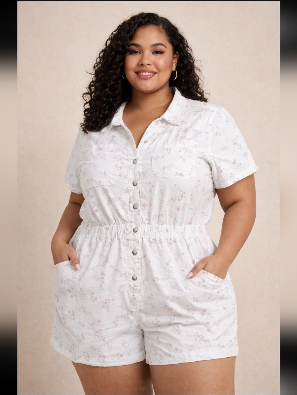 Celebrity Pink Short-Sleeve Romper, NWT